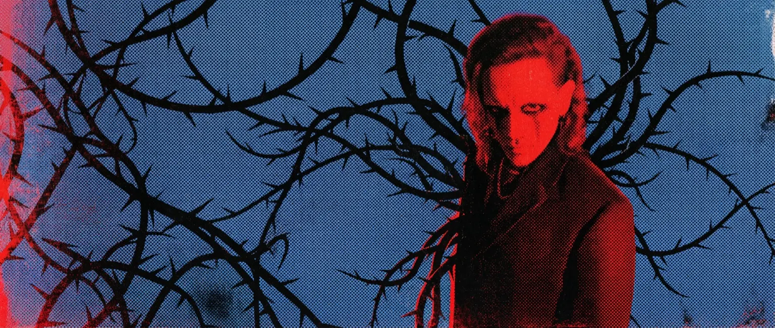 JRNXLST in the red and black thorn artwork
